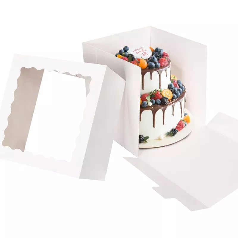 12x12x12 inch White Cake Box w/Window