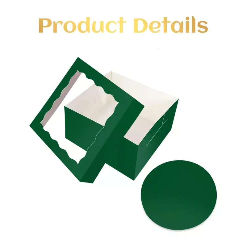 12x12x6 Green Cake Box and Cake Board Set