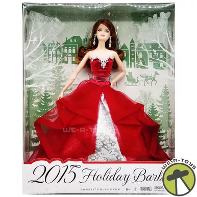 2015 Holiday Barbie Doll Auburn Hair No. CHT00 Mattel NEW