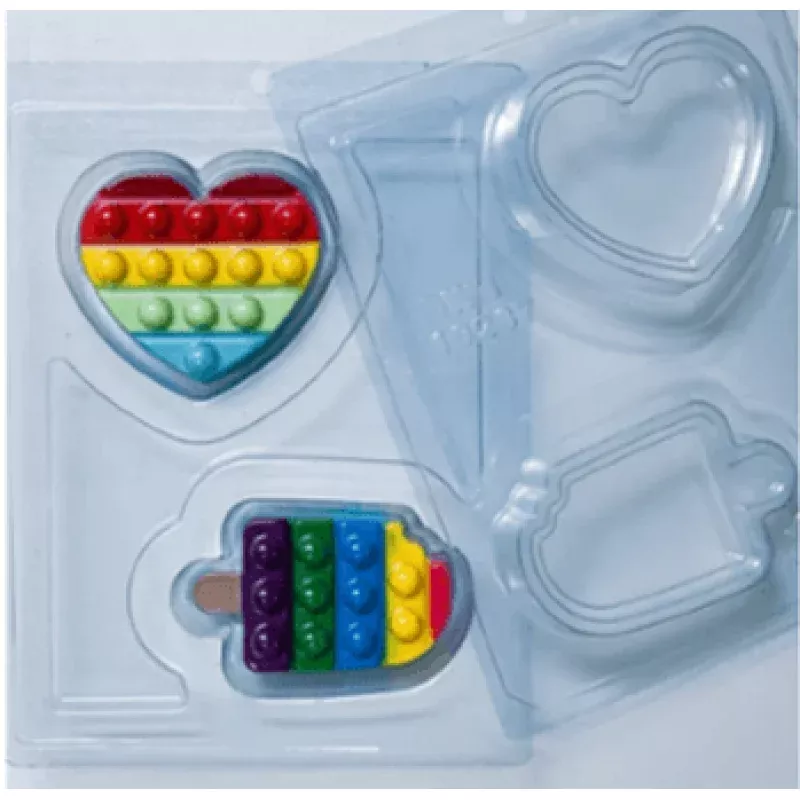 3-Part Mold Pop It Heart & Popsicle