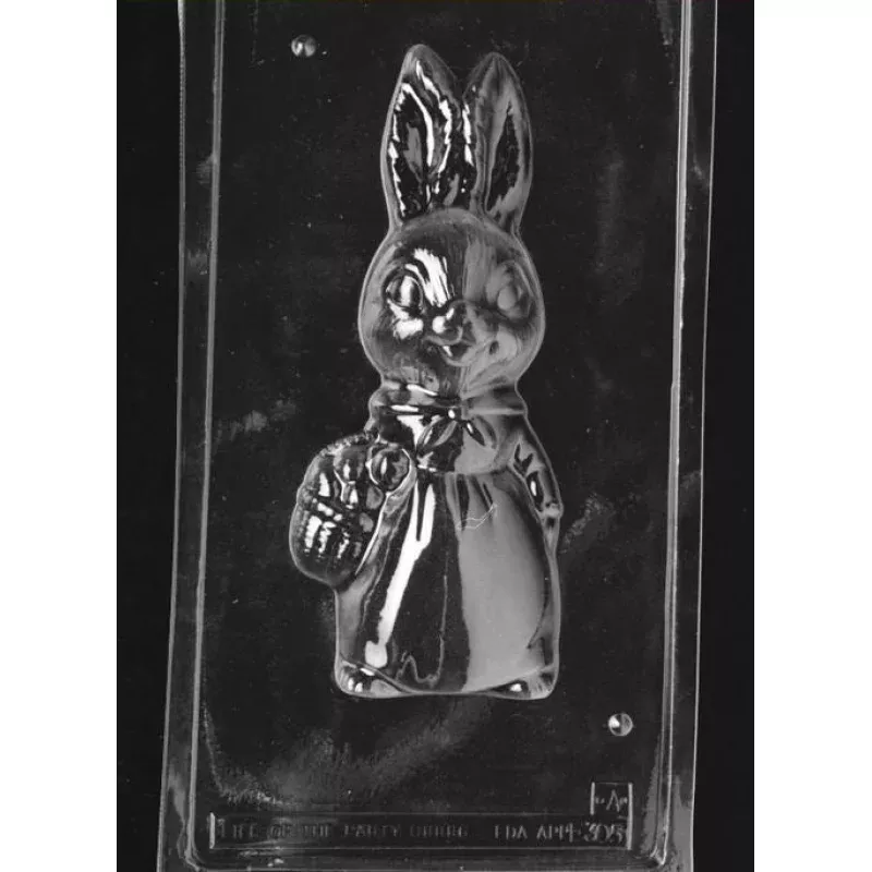 3D Girl Bunny with Basket Two-piece Chocolate Mold