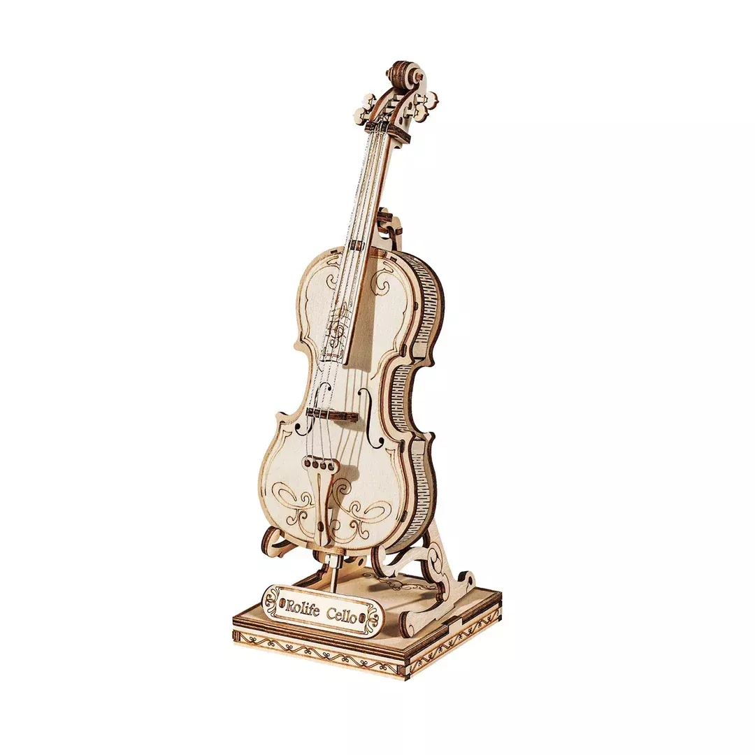3D Modern Wooden Puzzle: Cello