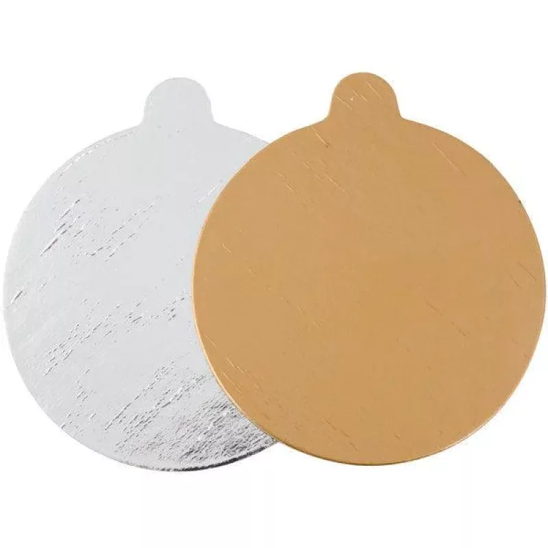 4 Gold/ Silver Round Cake Plate with Tab