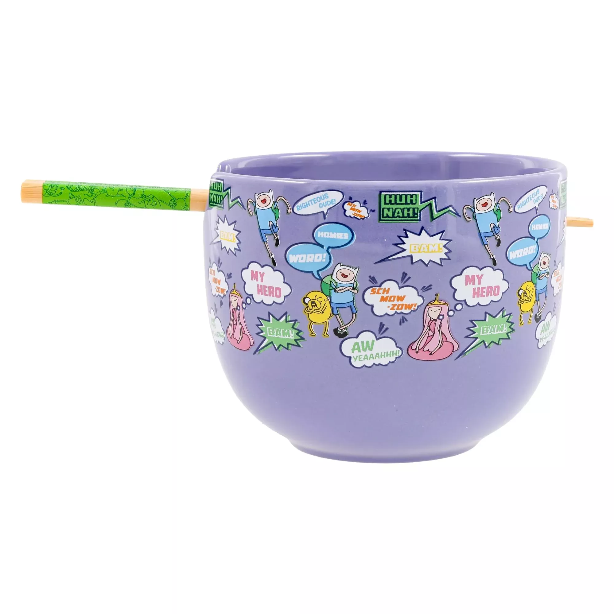 Adventure Time Quotes 20-Ounce Ceramic Ramen Bowl and Chopstick Set