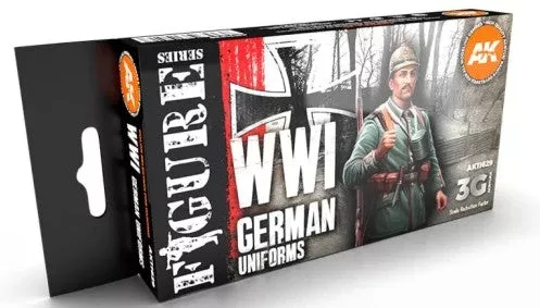 AK Interactive 11629 Figures Series: WWI German Uniforms 3G Acrylic Paint Set (6 Colors) 17ml Bottles