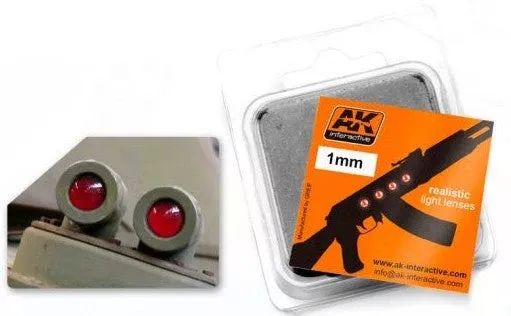 AK Interactive 201 Red Light Lenses 1mm (4)