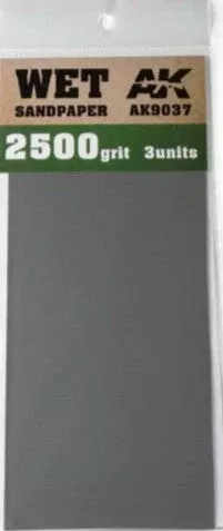 AK Interactive 9037 Wet Sandpaper Sheets 2500 Grit (3)