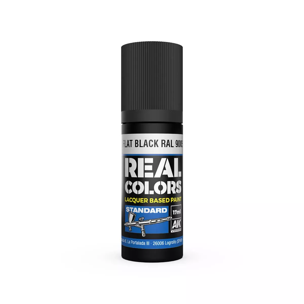 AK Real Colors Flat Black RAL9005 Lacquer Paint 17mL