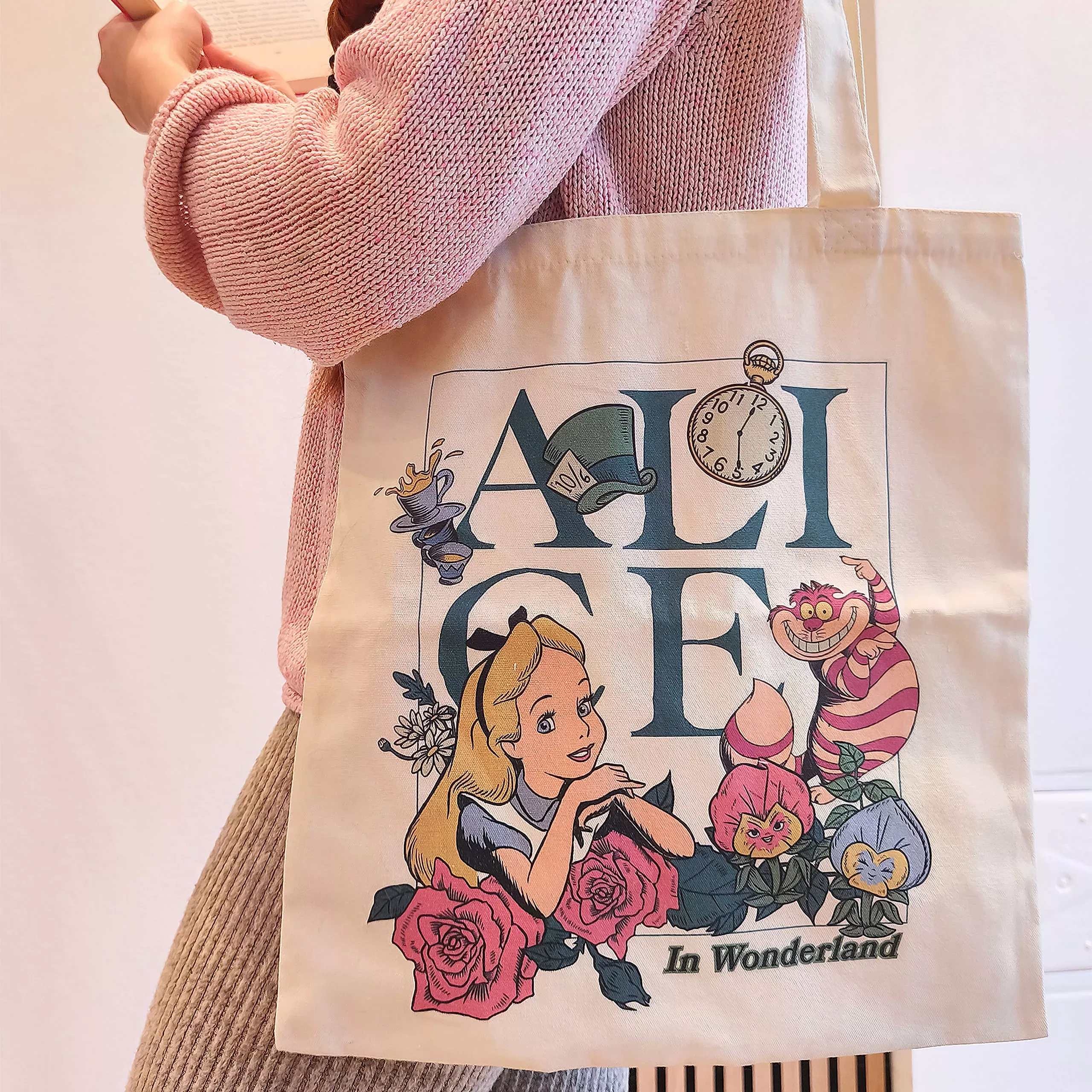 Alice in Wonderland - Flower Tote Bag