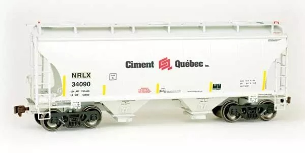 American Limited Models 2024 HO Scale Trinity 3281 2-Bay Covered Hopper Ex- Ciment Quebec NRLX 34090
