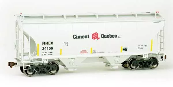 American Limited Models 2027 HO Scale Trinity 3281 2-Bay Covered Hopper Ex- Ciment Quebec NRLX 34156