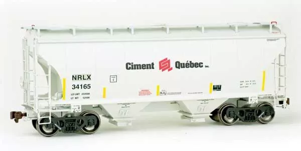 American Limited Models 2028 HO Scale Trinity 3281 2-Bay Covered Hopper Ex- Ciment Quebec NRLX 34165