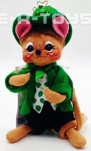 Annalee Mobilitee Dolls 2010 St Patricks Boy Mouse 6" Wired Doll No 150910 MINT