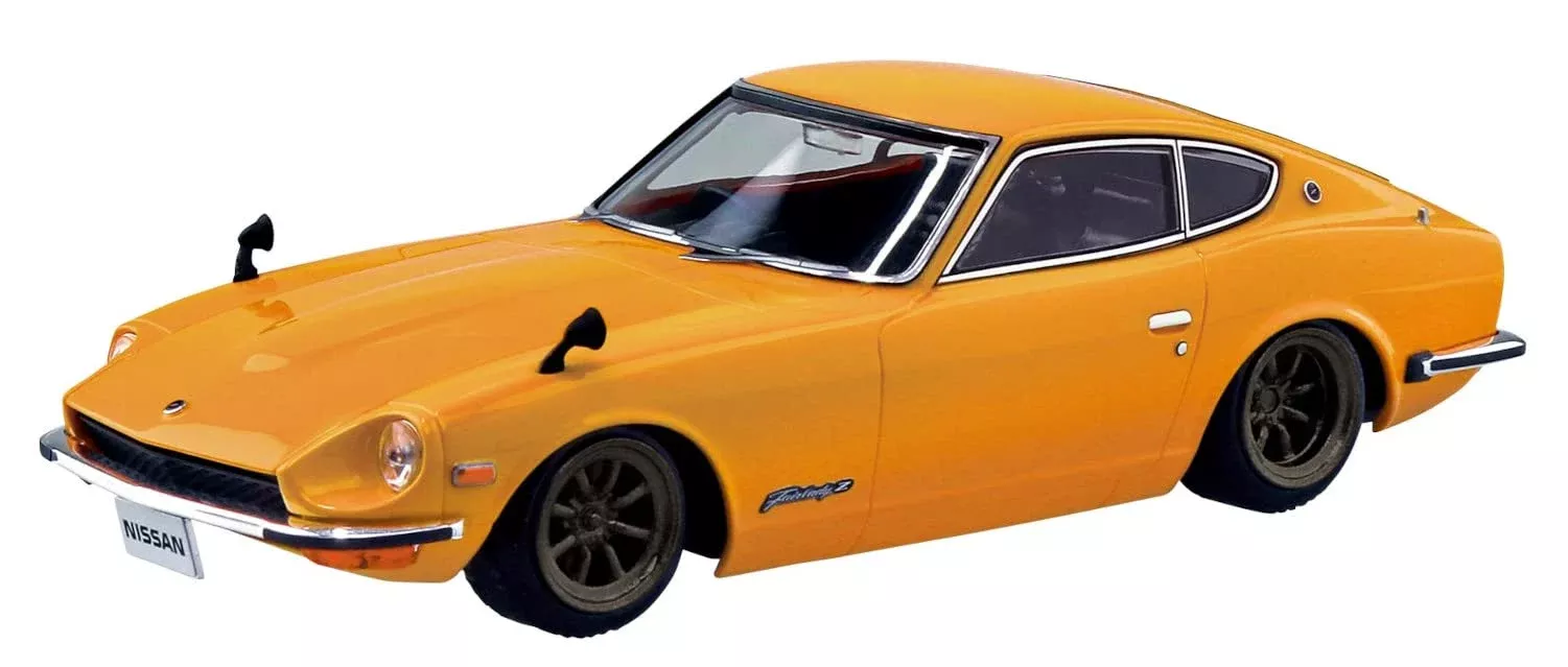 AOSHIMA - The Snap Kit 1/32 Nissan S30 Fairlady Z Custom Wheel - Safari Brown Plastic Model