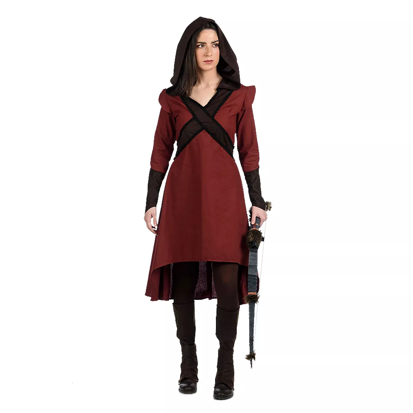 Archeress Costume Dress Women Red-Brown