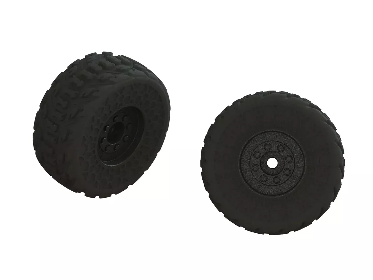 ARRMA ARA550107 DBoots FIRETEAM Tires Mounted on Black Wheels