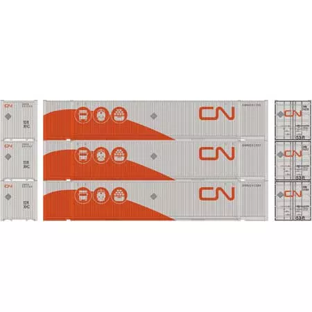 Athearn 26678 HO Scale 53' Jindo Intermodal Container Canadian National CNHU #1