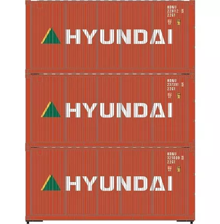 Athearn 27783 HO Scale 20' Intermodal Corrugated Container Hyundai HDMU