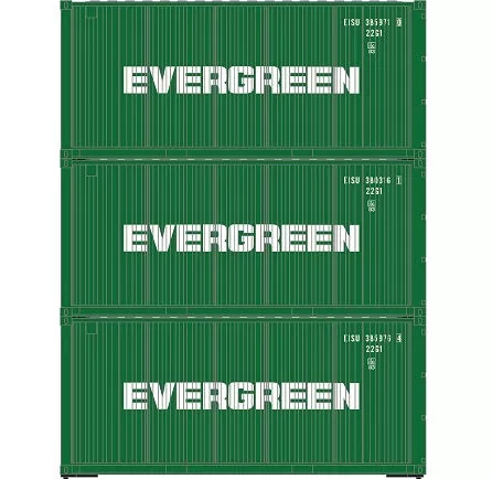 Athearn 27786 HO Scale 20' Intermodal Corrugated Container Evergreen EISU