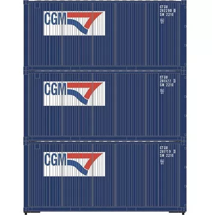 Athearn 27787 HO Scale 20' Intermodal Corrugated Container CGM CGTU