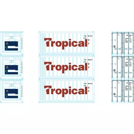 Athearn 28884 HO Scale 20' Intermodal Reefer Container Tropical TTRU