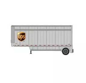 Athearn 90212 HO Scale 28' Drop Sill Parcel Trailer UPS Shield 348292