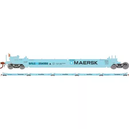 Athearn 98922 HO Scale Maxi I 5 Unit Well Car Santa Fe Maersk SFLC 254350