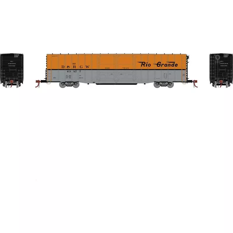 Athearn Genesis #75887 HO Scale60' PS Auto Box, D&RGW #63877