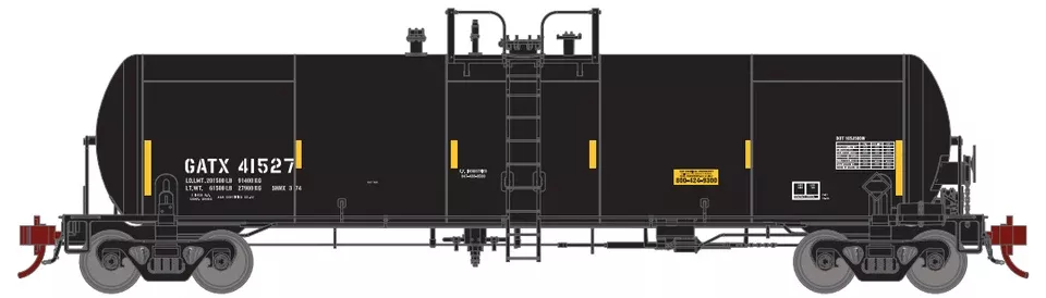 Athearn Genesis G40188 HO Scale GATC 20,000 Gal Tank Car Black GATX 41527