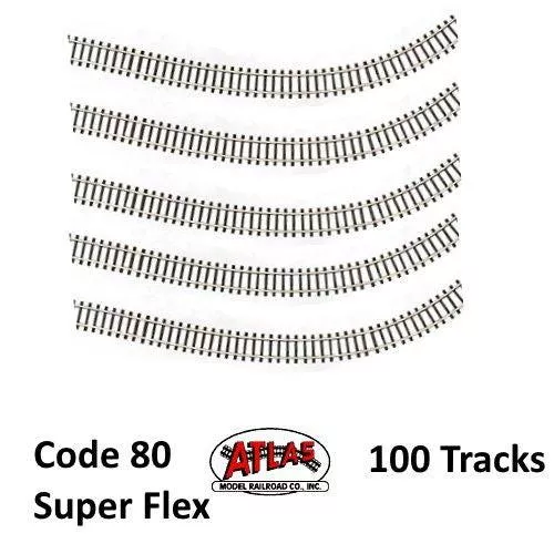 Atlas 2500 N Code 80 Super-Flex Track (100) (Black Ties / Nickel Silver Rail)