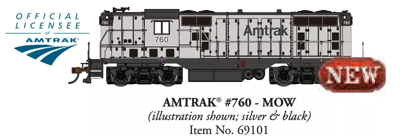 Bachmann 69101 HO Scale EMD GP7 Diesel Amtrak AMTK MOW 760