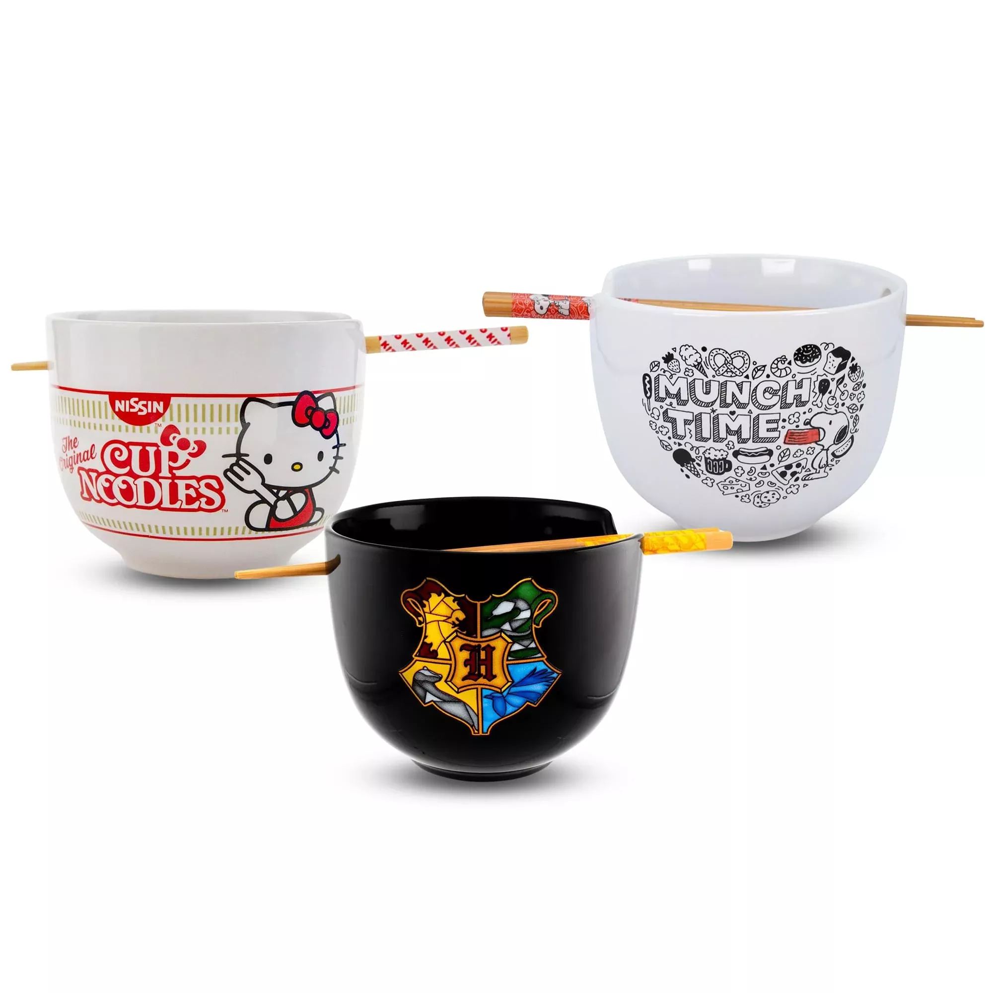 Back To School 20oz Ceramic Ramen Bowl and Chopsticks Set of 12