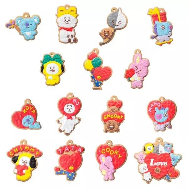 BANDAI CANDY Bt21 Cookie Charm Mascot Vol.2 14Pcs Box Candy Toy