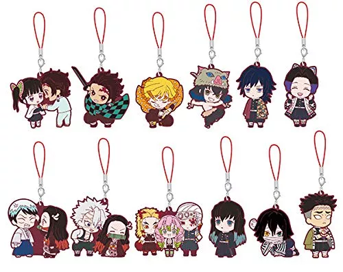 BANDAI CANDY Demon Slayer: Kimetsu No Yaiba Metsu! Capsule Rubber Mascot 6 Box