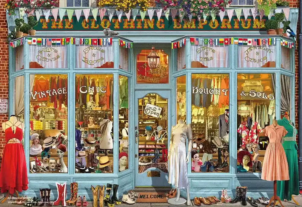 BEVERLY M81-642 Jigsaw Puzzle Vintage Dress Shop By Garry Walton 1000 S-Pieces
