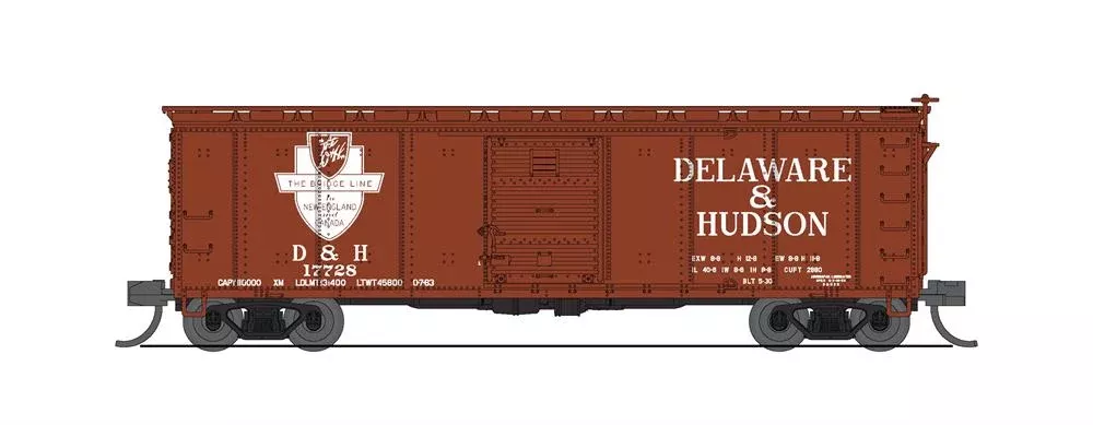 BLI (Broadway Limited Imports) 7277 N Scale 40' USRA Boxcar Delaware & Hudson D&H