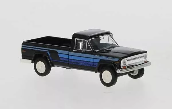 Brekina 19810 HO Scale 1967 Jeep Gladiator Hancho Edition Black and Blue