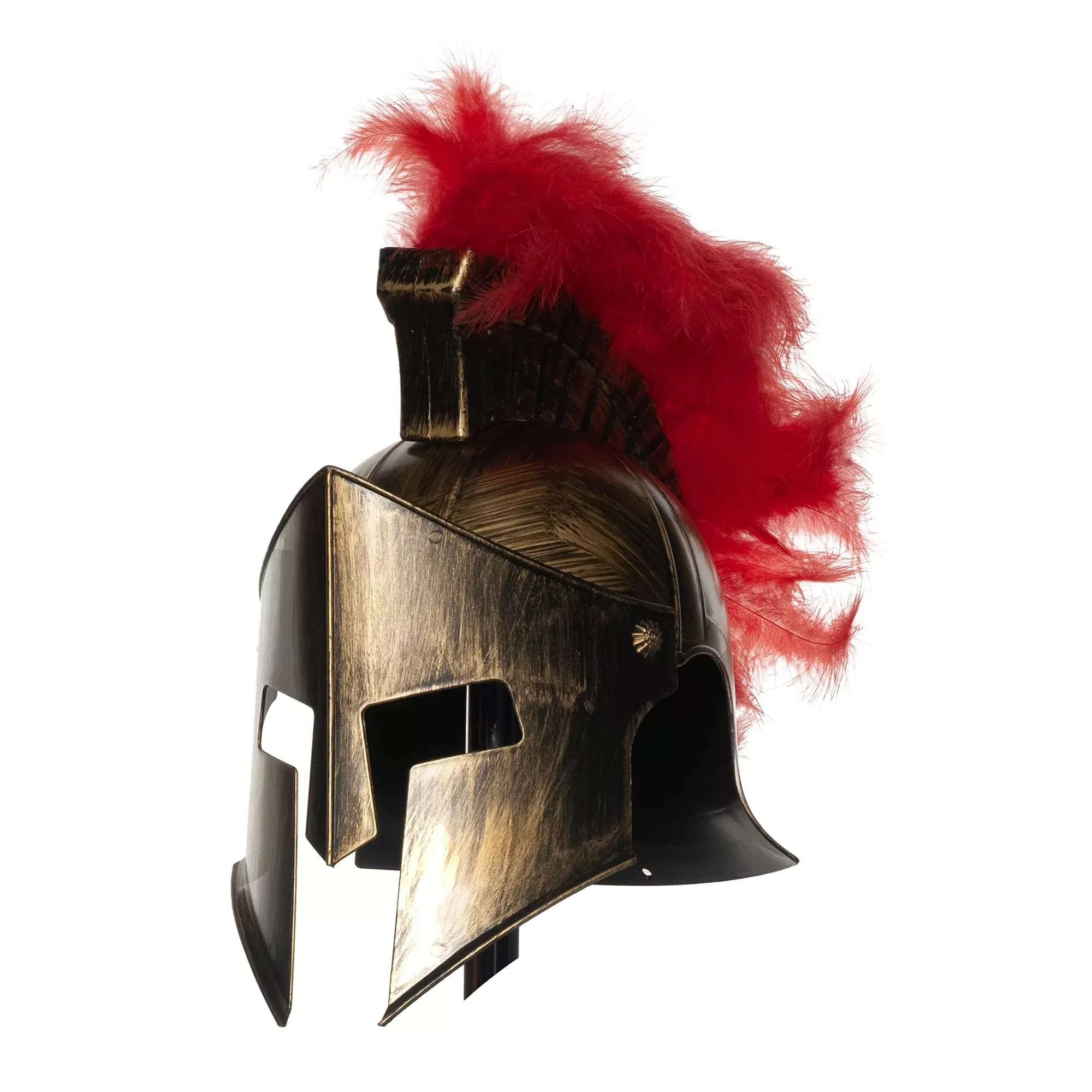 Bronze Roman Gladiator Helmet with Feathers Adult Costume Accessory