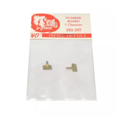 Cal Scale 190-397 Diesel Number Boards Brass Castings (2) 3 Character HO Scale