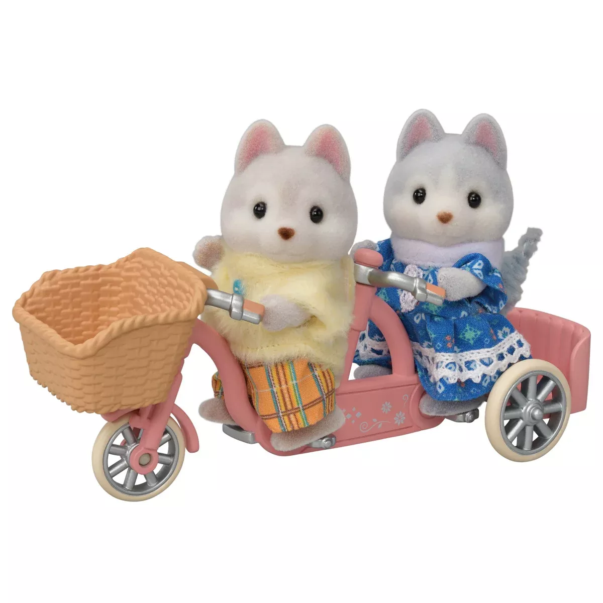 Calico Critters Husky Sister & Brother Tandem Cycling Set
