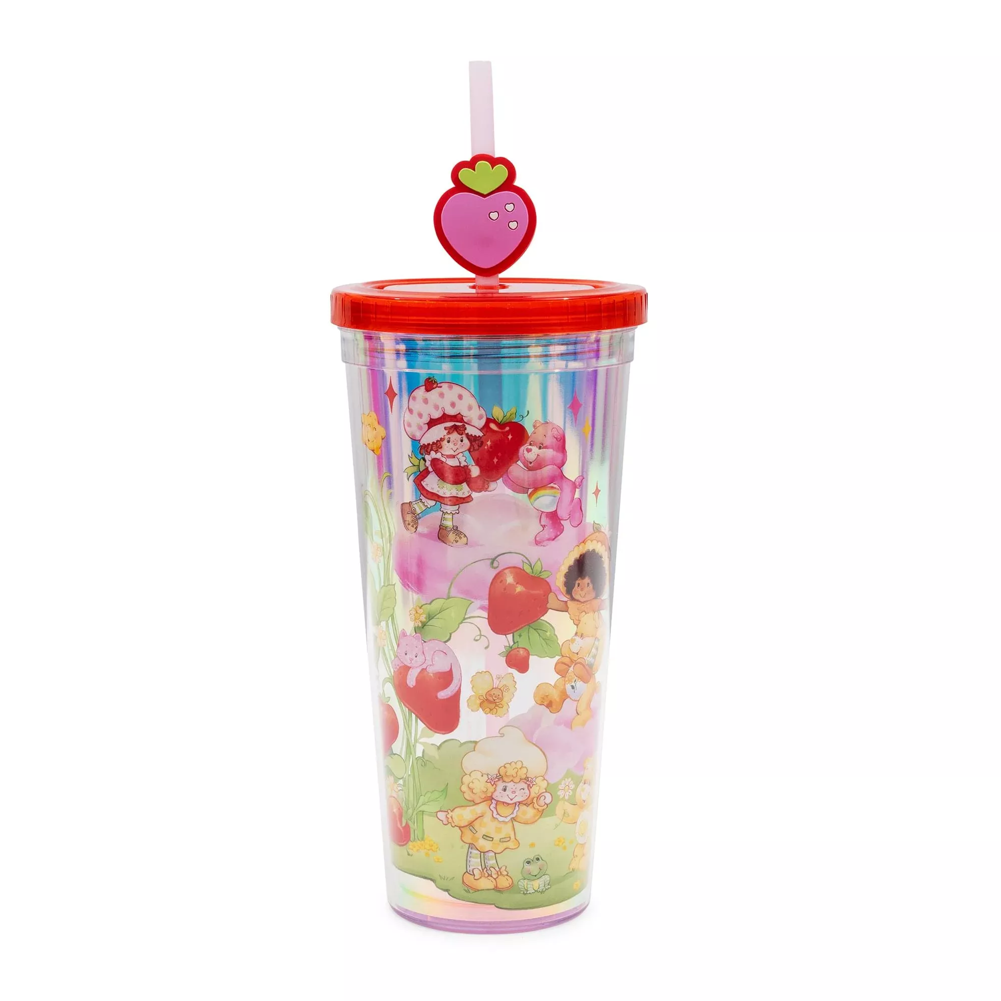 Care Bears x Strawberry Shortcake 24-Ounce Carnival Cup With Straw Topper Charm