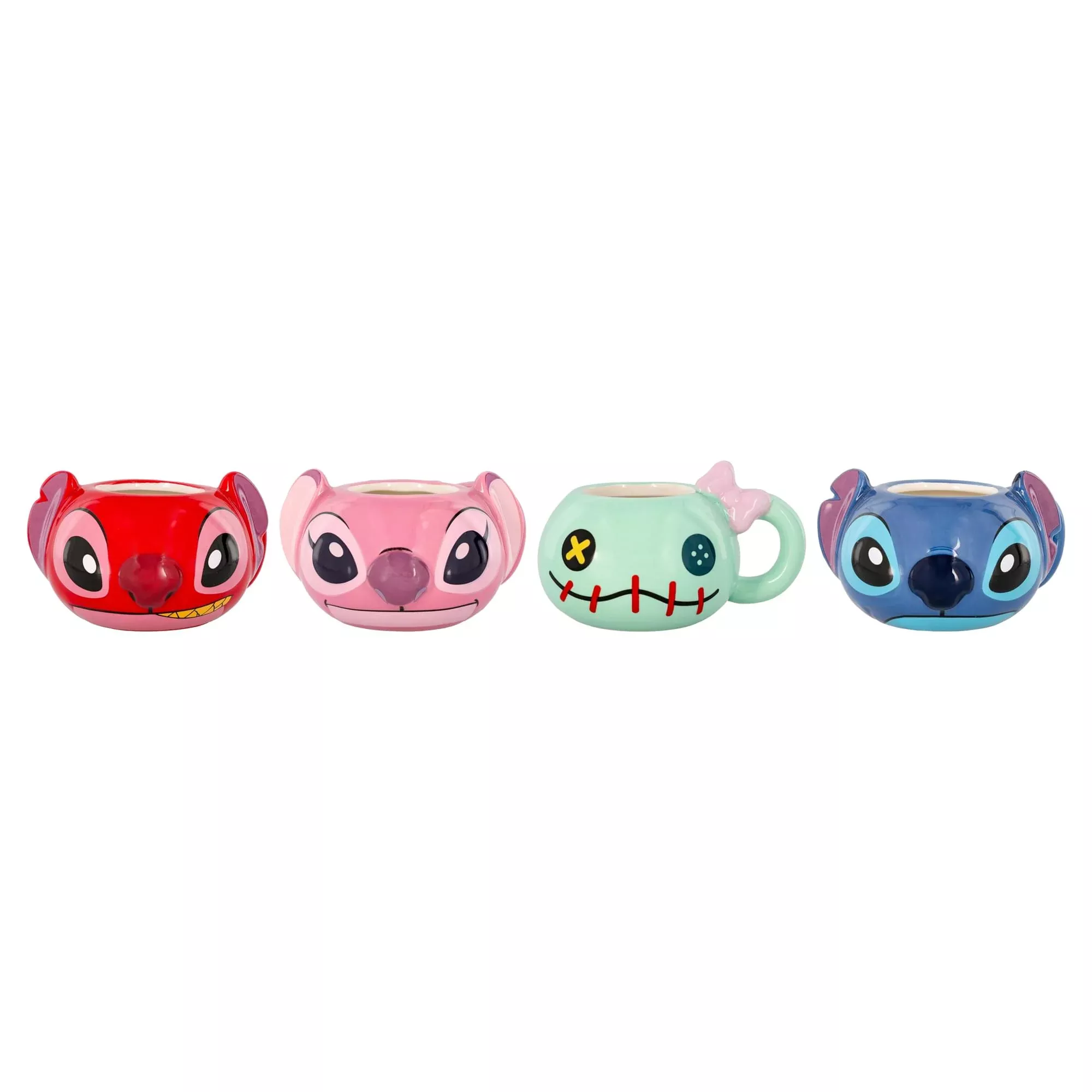 Disney Lilo & Stitch Characters 2-Ounce Sculpted Ceramic Mini Mugs | Set of 4