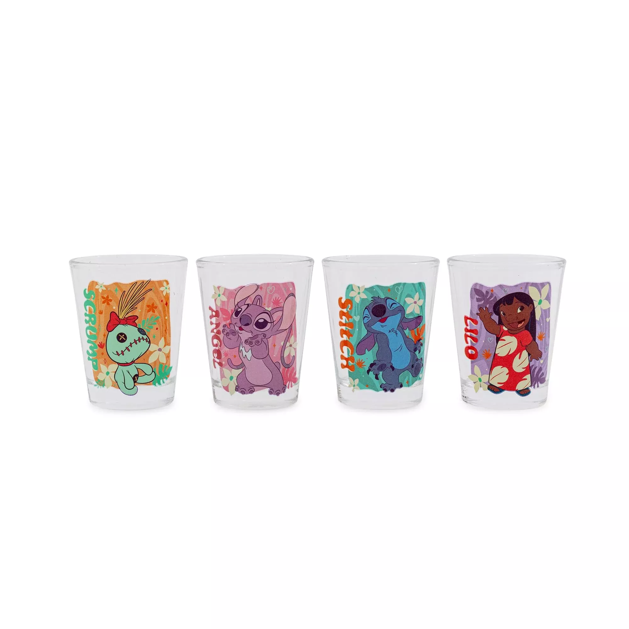 Disney Lilo & Stitch Tropical Characters 2-Ounce Mini Shot Glasses | Set of 4