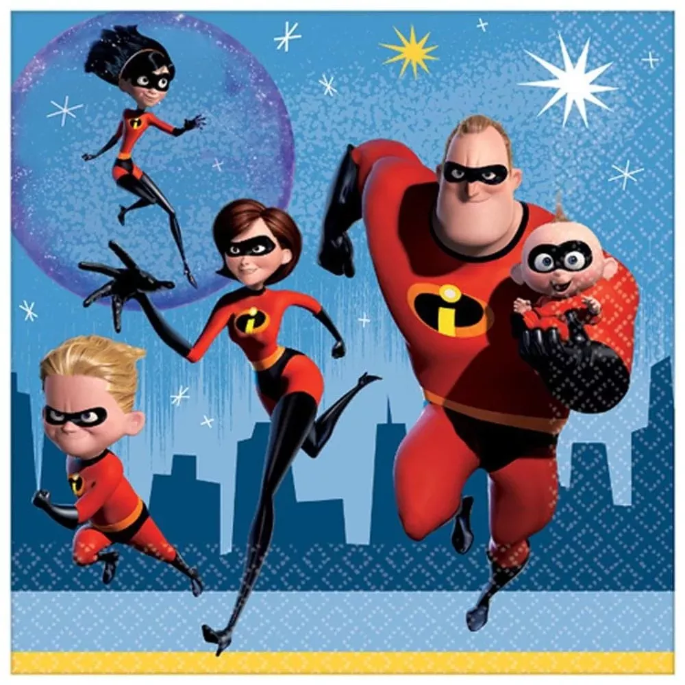 Disney/Pixar Incredibles 2 6.5" Lunch Napkins, 16-Pack