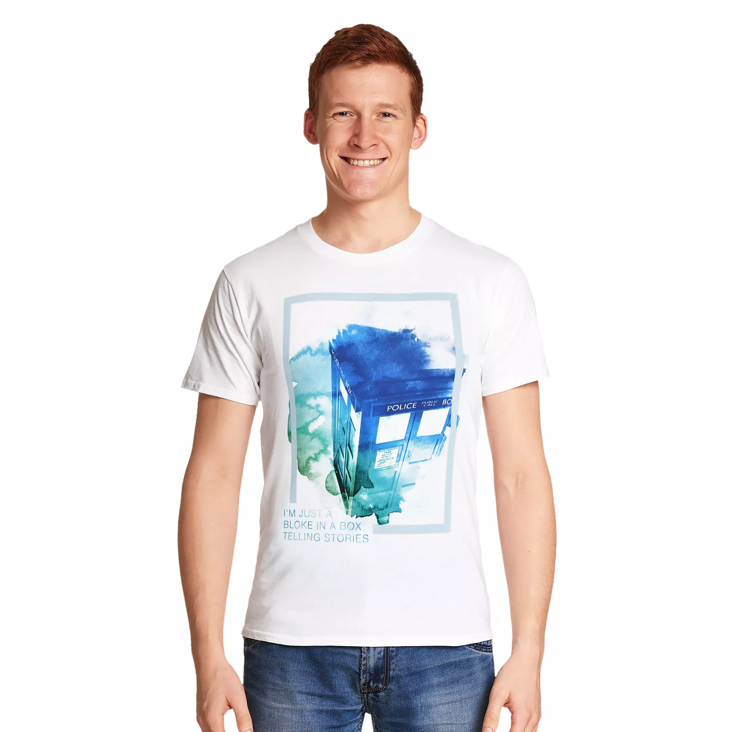 Dr. Who - Watercolor Tardis T-Shirt white