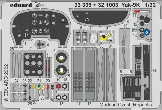 Eduard 33339 1/32 Aircraft- Yak9K for ICM (Painted)
