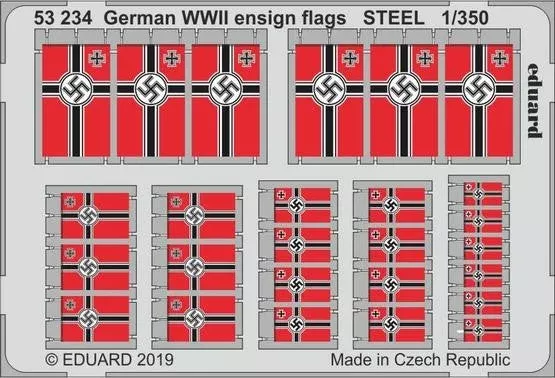 Eduard 53234 1/350 Ship- WWII German Ensign Flags Steel (Painted)