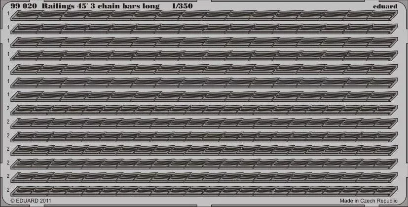Eduard 99020 1/350 Ship- Railings 45' 3 Chain Bars Long