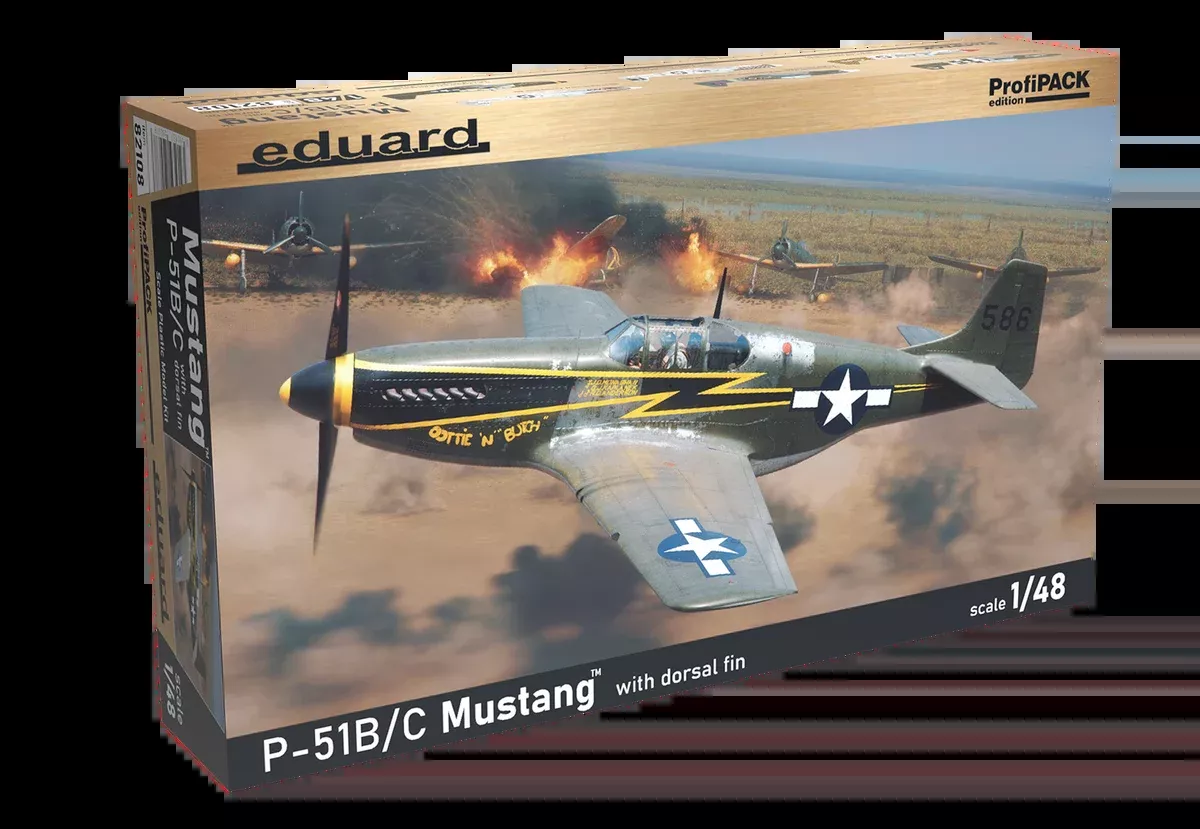 Eduard - P-51B/C Mustang With Dorsal Fin (1/48 Scale) Plastic Aircraft Kit
