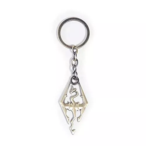 The Elder Scrolls Dragon Logo Metal Keychain, Unisex, Silver (Ke783430Tes)